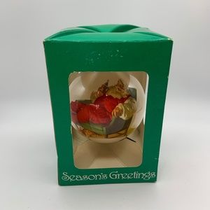 Vintage Coca-Cola Santa Claus Drinking a Coke Retro Glass Christmas Ornament